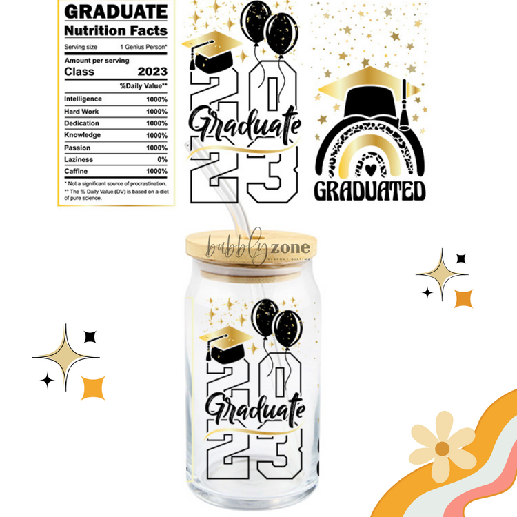 Graduate 2023 Starbucks Pink UV DTF Wrap