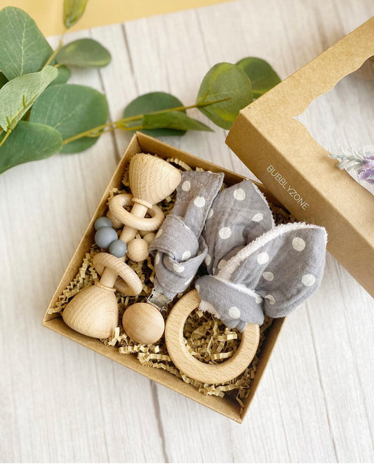 Small Sensory Baby Toy Gift Set- Grey