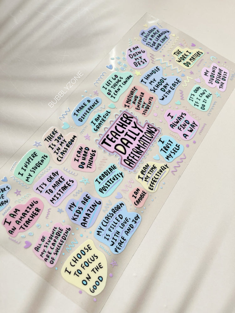 Teacher Daily Affirmations UV DTF Wrap