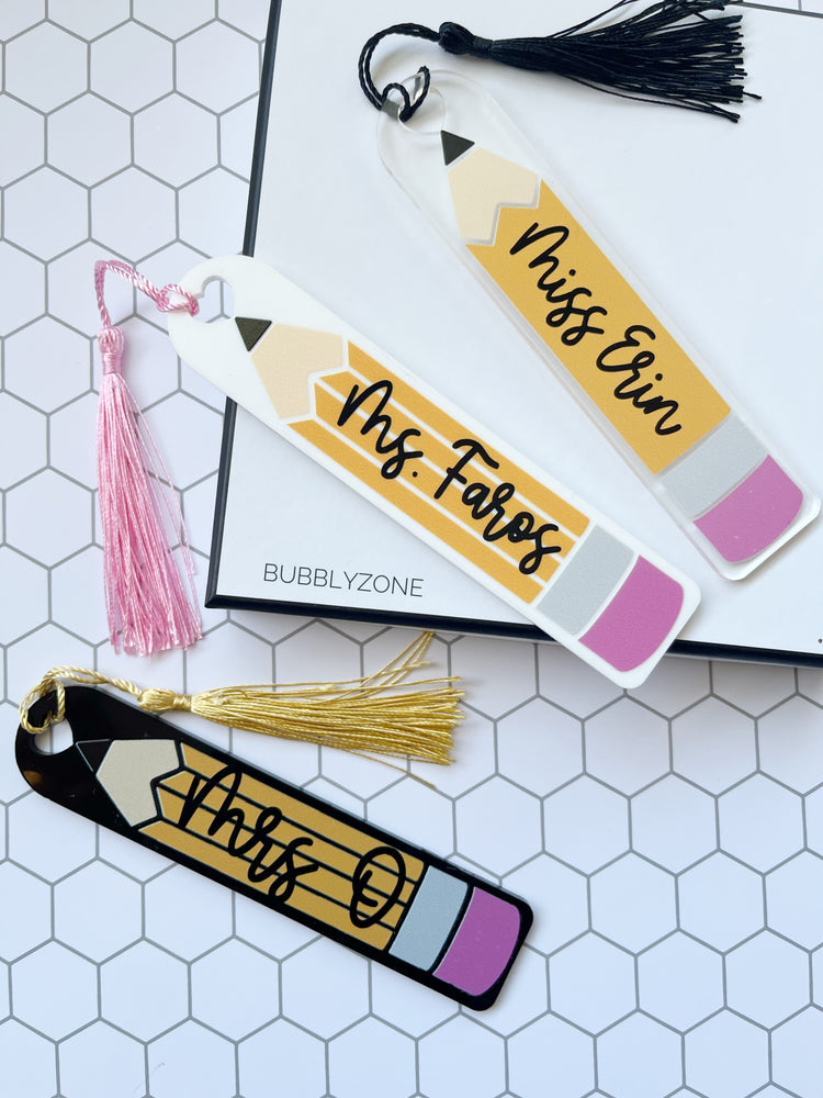 Personalised Pencil Name Bookmark