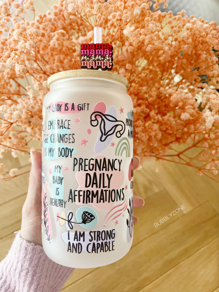 Pregnancy Daily Affirmation 16oz Libby Cup - Frosted