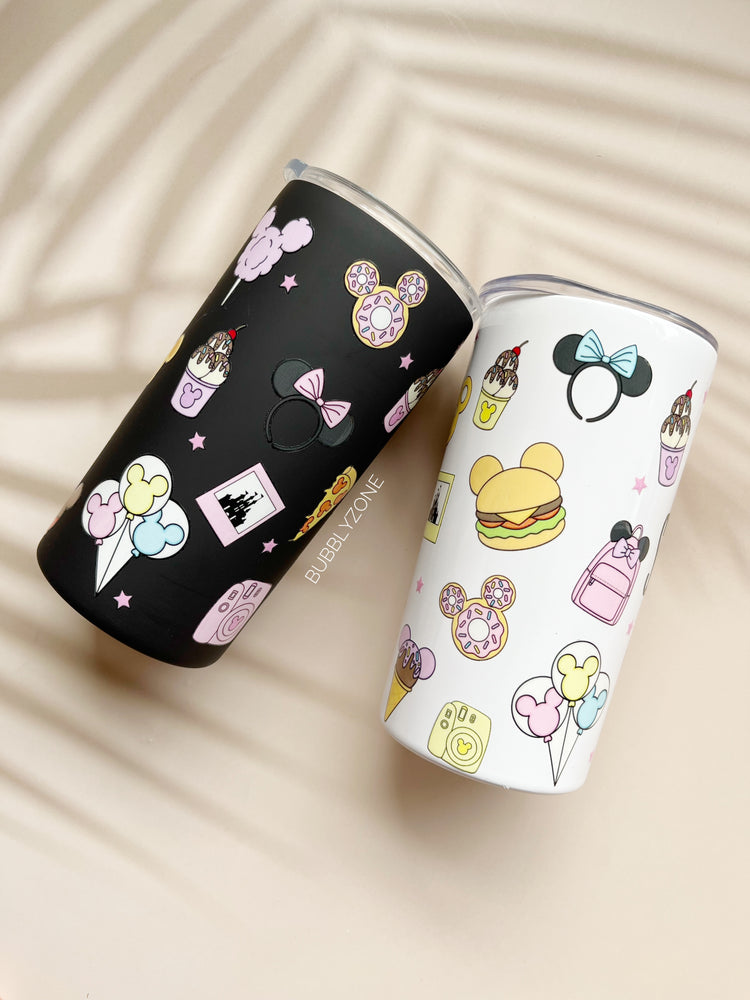 Personalised Mickey Mouse & Snacks 12oz Insulated Skinny Tumbler