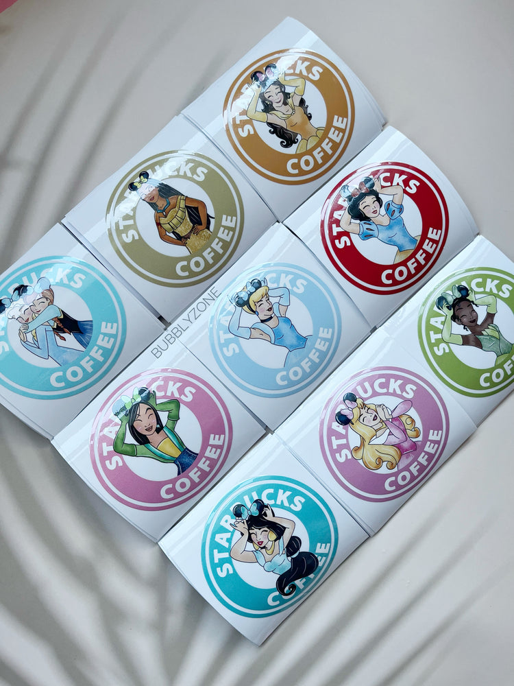 Disney Princess Starbucks Coffee- Cinderella UV DTF Sticker