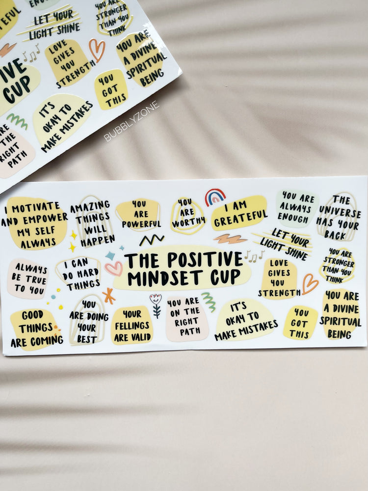 The Positive Mindset Cup UV DTF Wrap