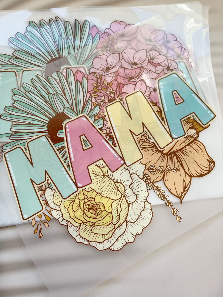 Set of 2 Mama and Mini Floral Design DTF Transfers Ready to Press