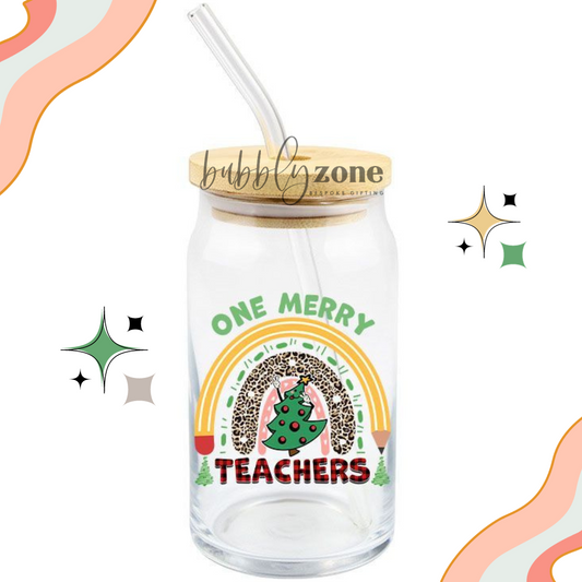 One Merry Teacher UV DTF Sticker