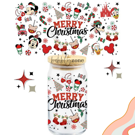 Merry Christmas Mouse and Friends UV DTF Wrap
