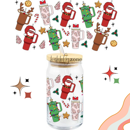 Christmas Stanley Cups UV DTF Wrap