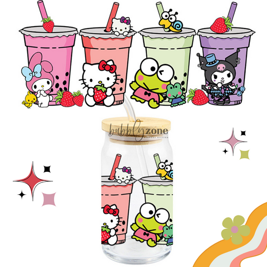 Hello Kitty Bubble Tea Cups UV DTF Wrap