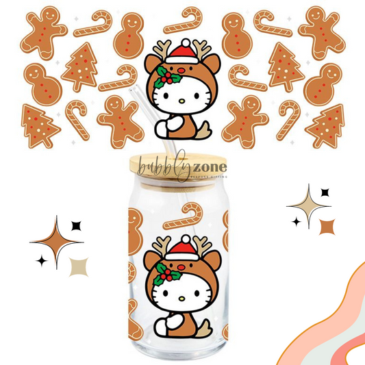 Kitty Cat and Gingerbread Man UV DTF Wrap