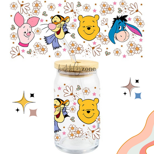 Winnie the Pooh and Flowers UV DTF Wrap