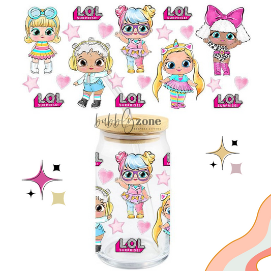 Cute Pink Dolls UV DTF Wrap