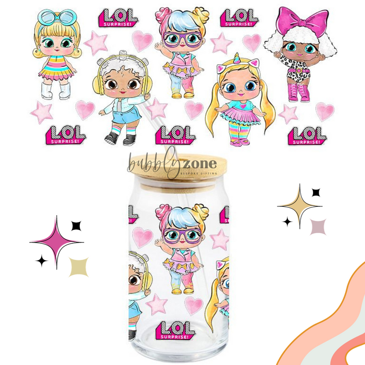 Cute Pink Dolls UV DTF Wrap