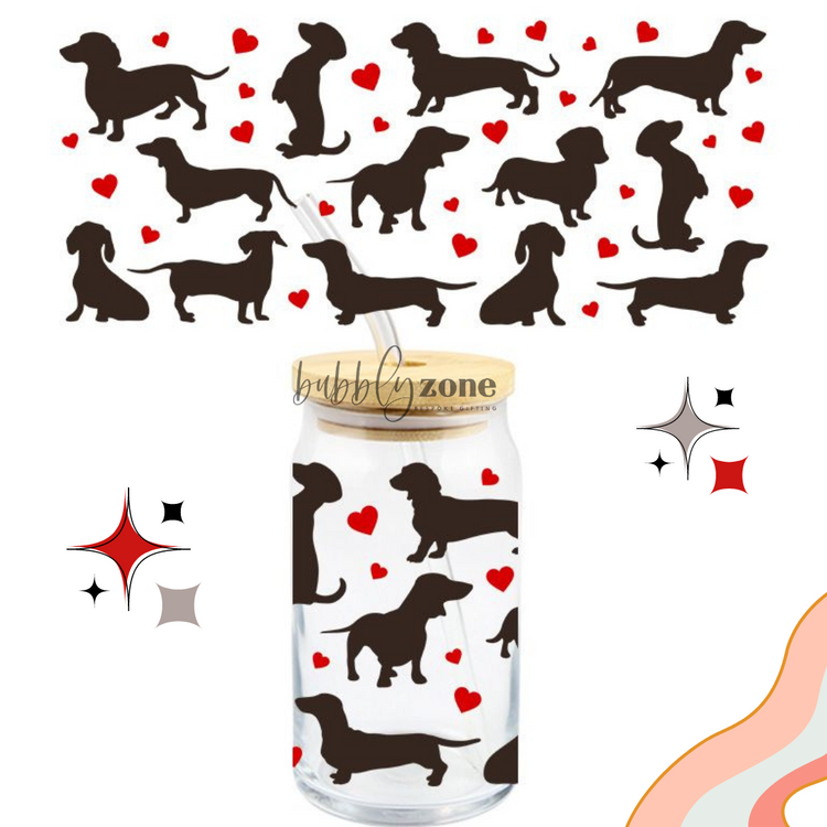 Valentine Dachshund UV DTF Wrap