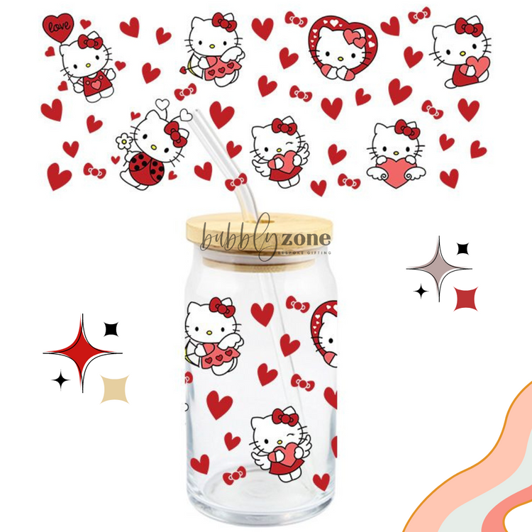 Valentine Kitty Cats UV DTF Wrap