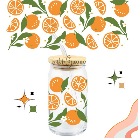Oranges and Flowers UV DTF Wrap