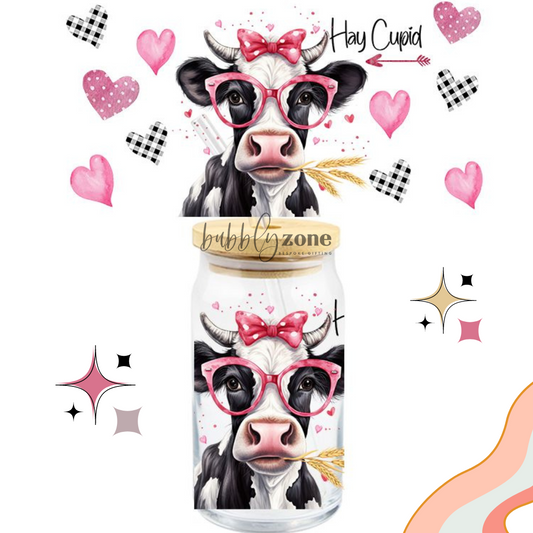 Hay Cupid Cow UV DTF Wrap