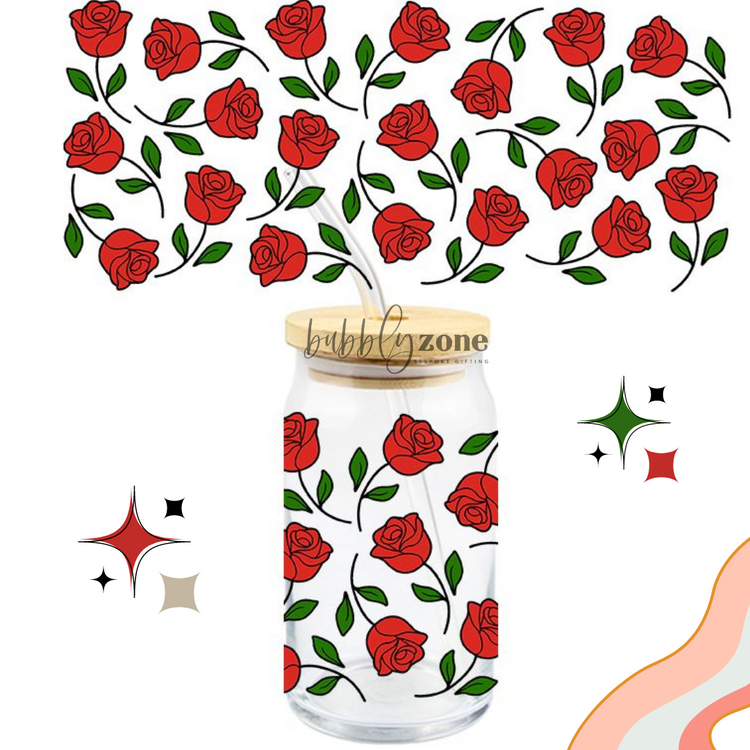 Red Roses UV DTF Wrap