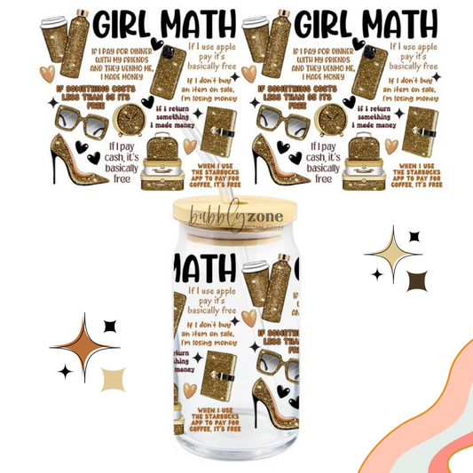 Girl Math ver 1 UV DTF Wrap