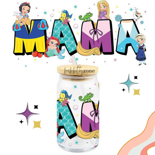 Mama Disney Princesses UV DTF Wrap