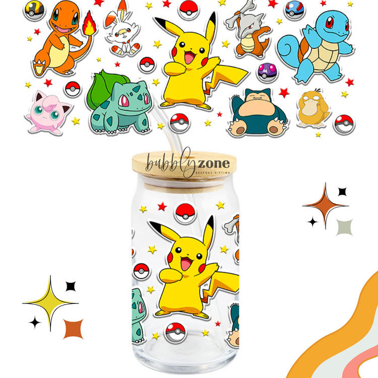 Kawaii Pikachu and Friends UV DTF Wrap
