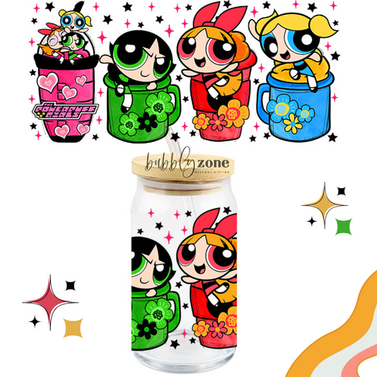 Powerpuff Girls Coffee Cups UV DTF Wrap