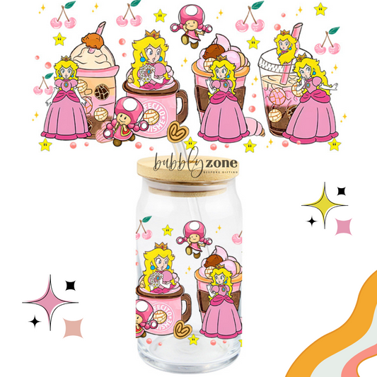 Princess Peach and Coffee Mugs UV DTF Wrap