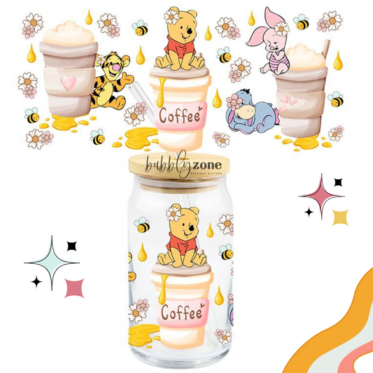 Winnie The Pooh and Honey Coffee Cups UV DTF Wrap