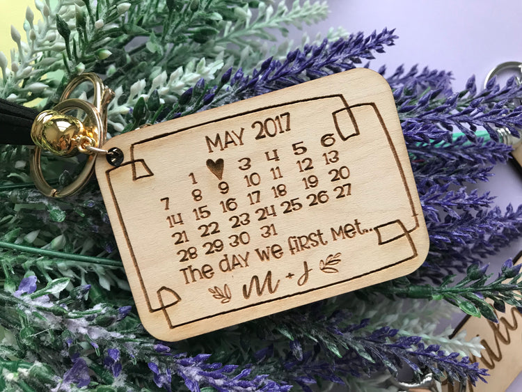 Personalised  Engraved Calendar Tassel Keychain