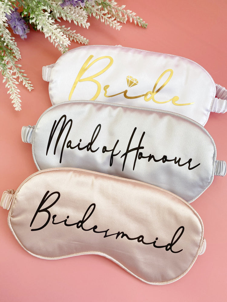 Personalised Bridal Sleep Mask ( Script Font)