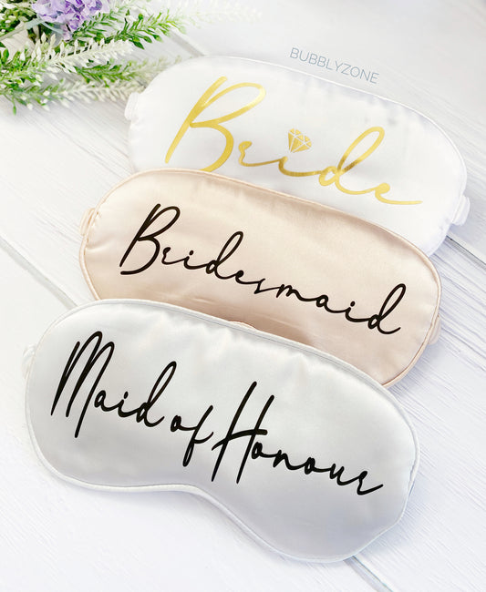 Personalised Bridal Sleep Mask ( Script Font)