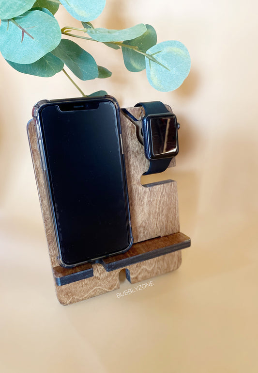 Simple Phone and wathc Wooden Docking Station/ Night Stand Organiser