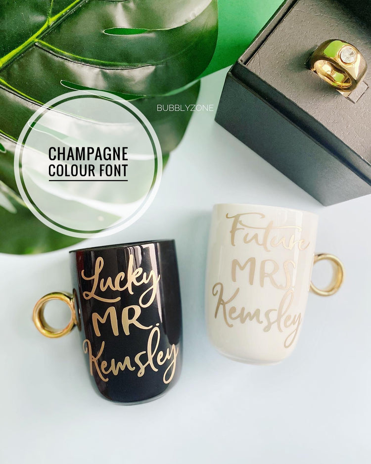 Future Mrs Lucky Mr Diamond Ring Ceramic Cup