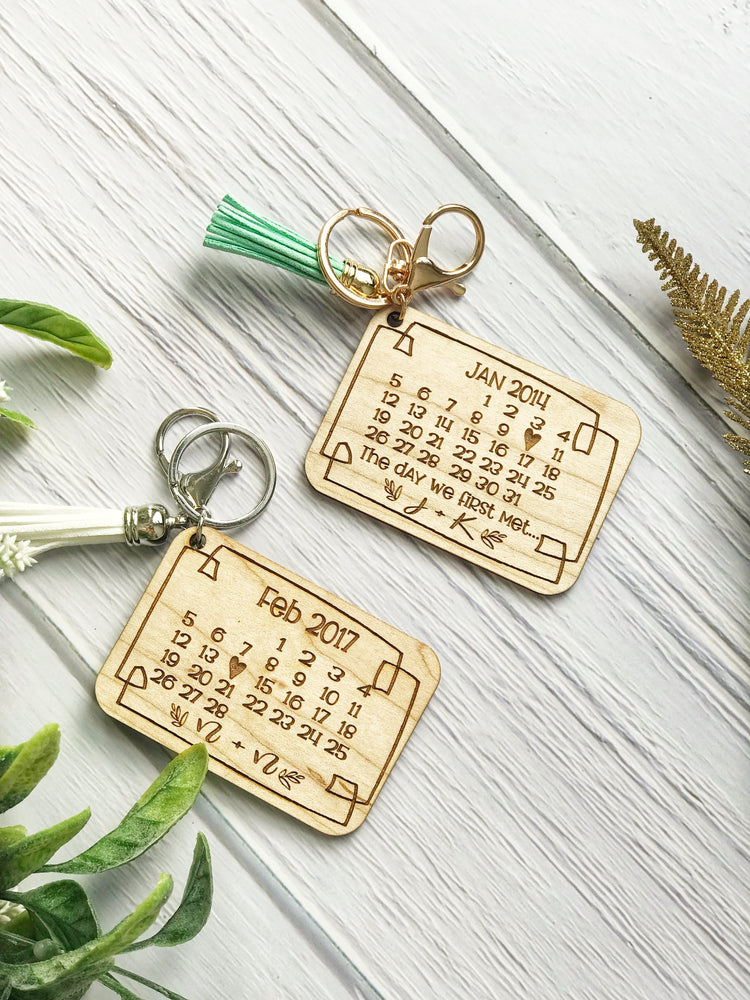 Personalised  Engraved Calendar Tassel Keychain