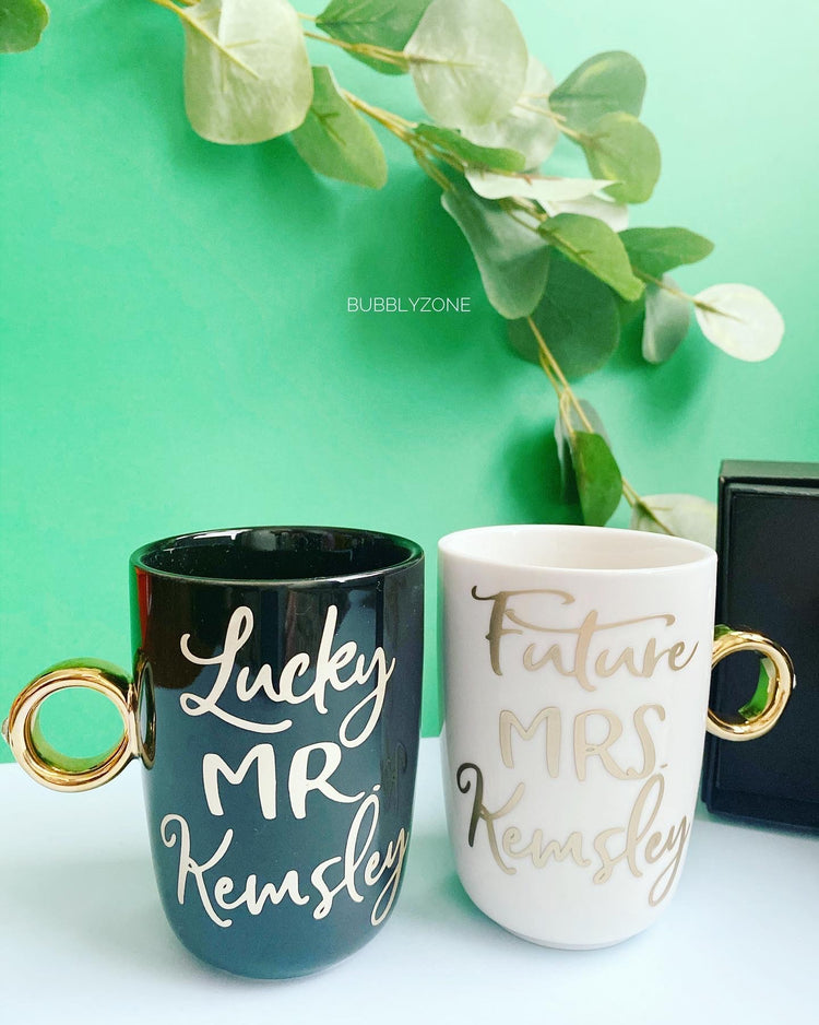 Future Mrs Lucky Mr Diamond Ring Ceramic Cup