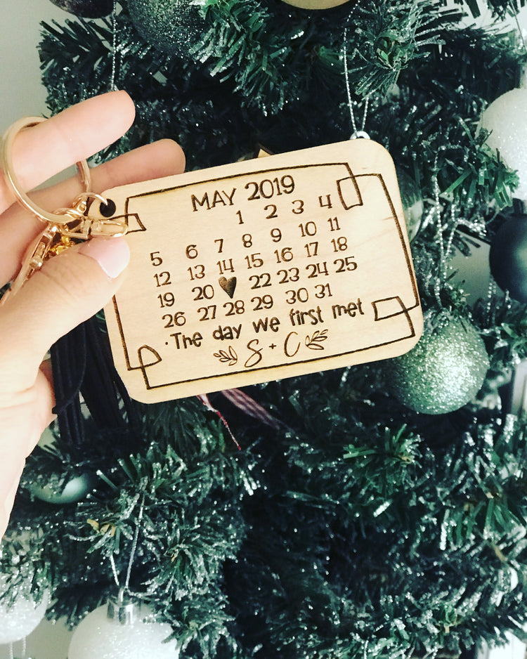 Personalised  Engraved Calendar Tassel Keychain