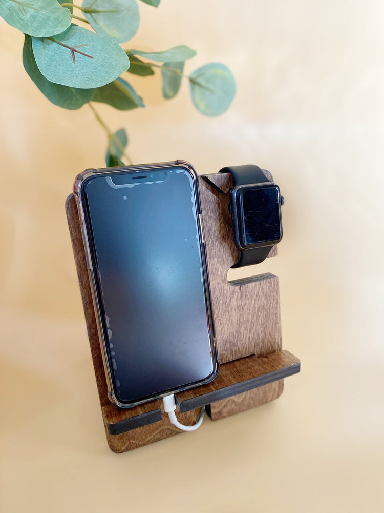 Simple Phone and wathc Wooden Docking Station/ Night Stand Organiser